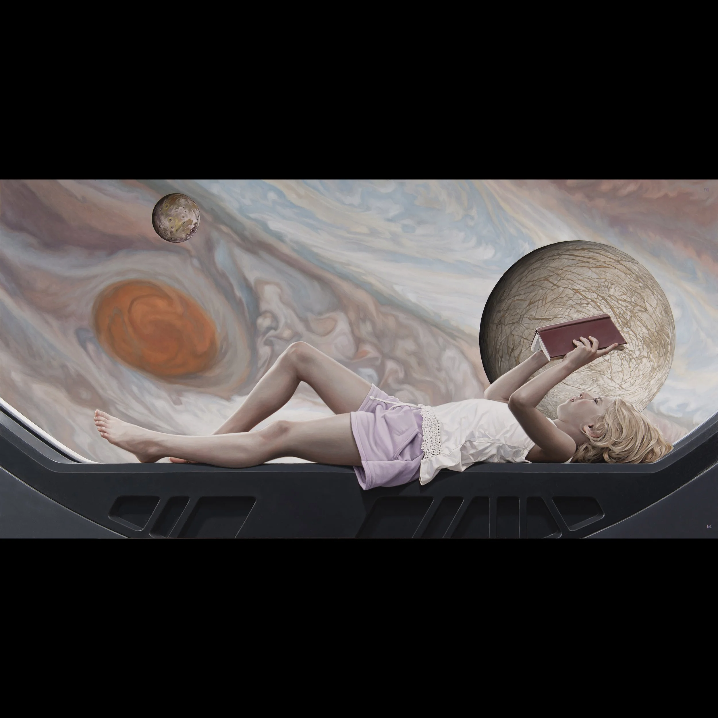 'Reading By Moonlight II' Limited Edition Prints on Canvas
