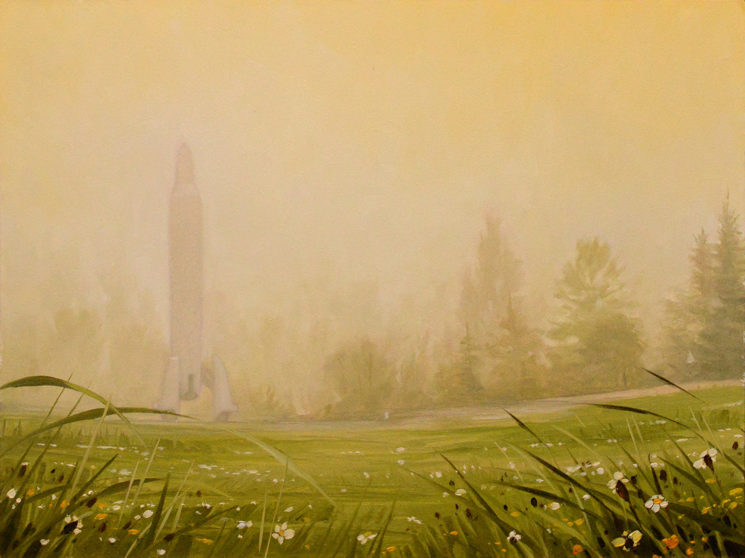 'Misty Meadow' 8x6 inches, oil on wooden panel. Sold. $600