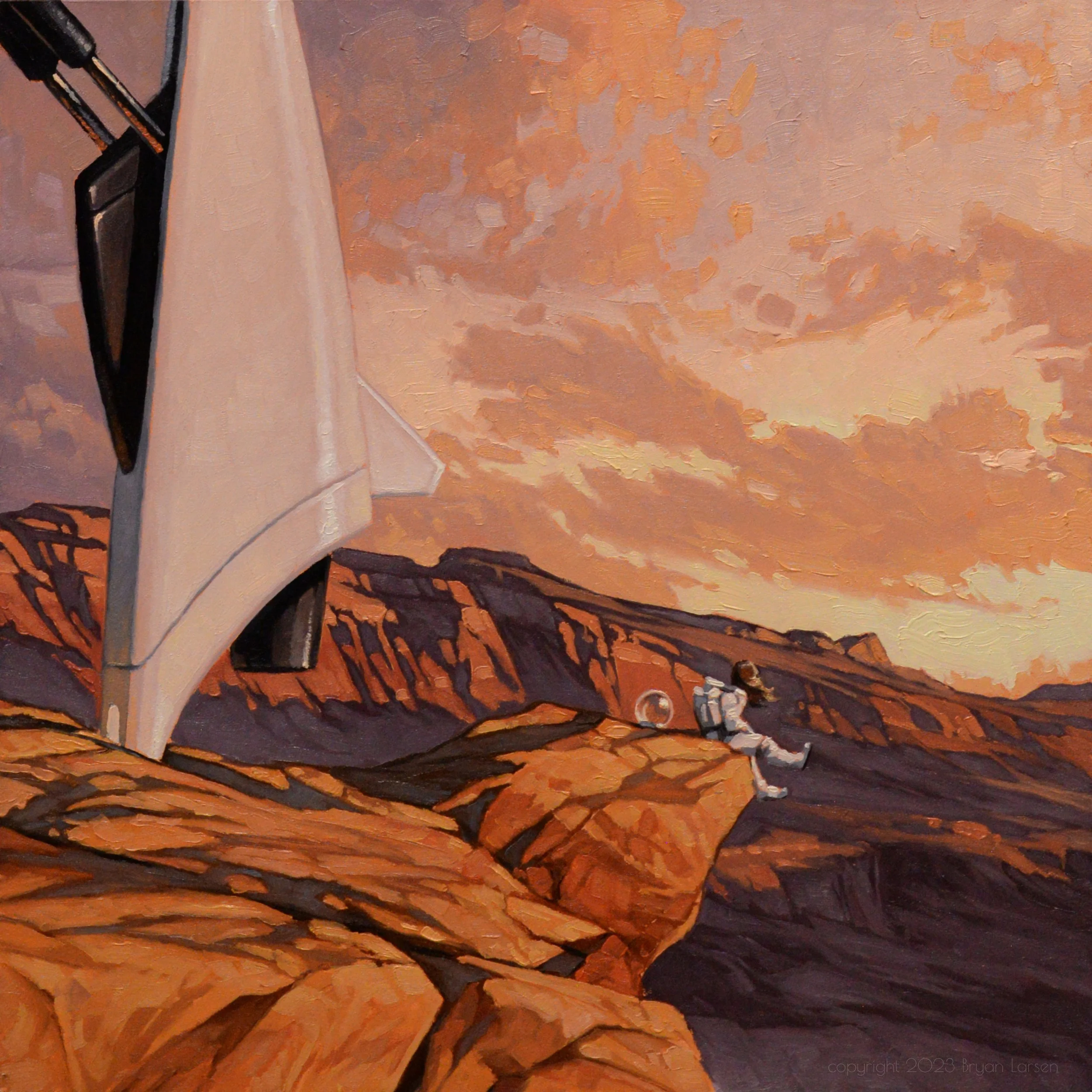 'Study for Evening Breeze' 8x8 inches, oil on wood panel. Sold. $800