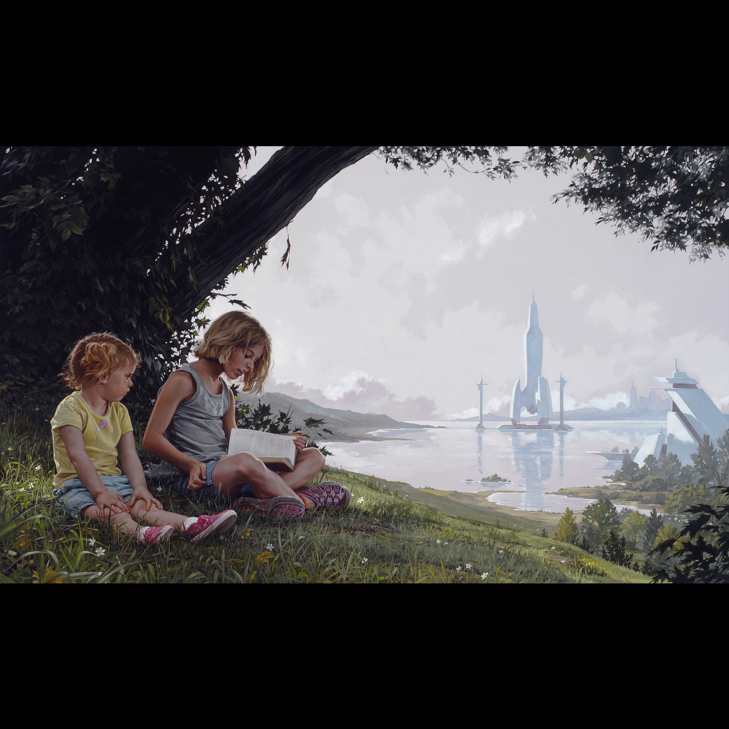 'Tales of Tomorrow' - 40x24 inches - oil on panel - Around $15,000.00