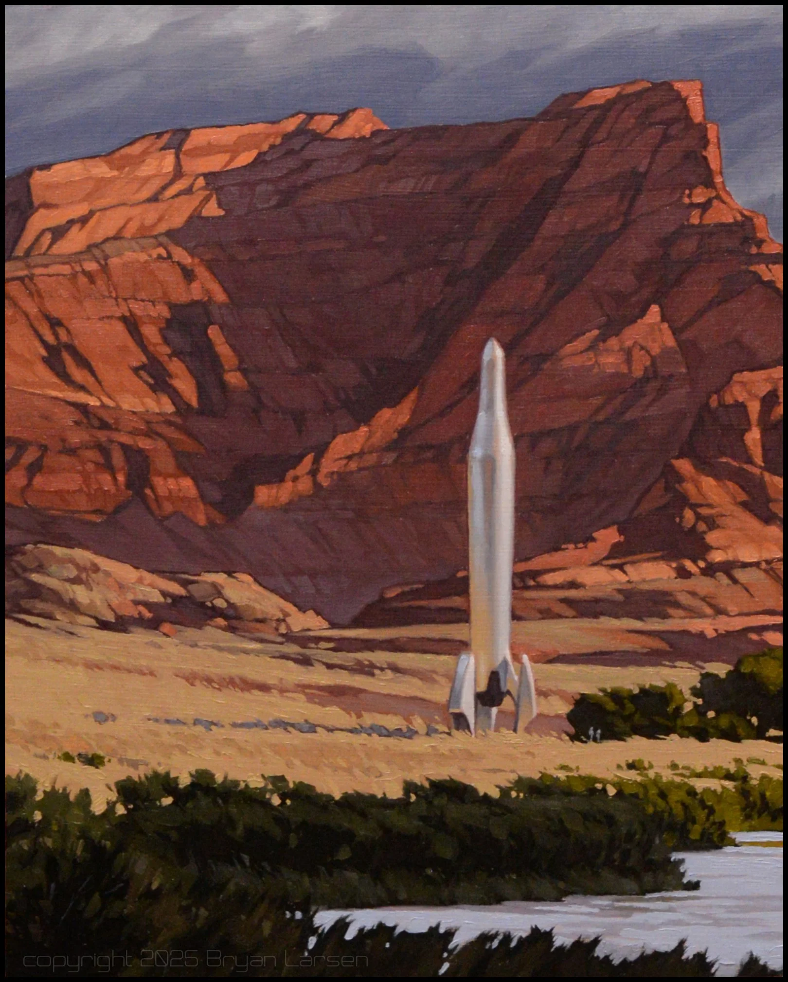 'Riverside Redrock' 8x10 inches, oil on aluminum composite panel. Original available. $800