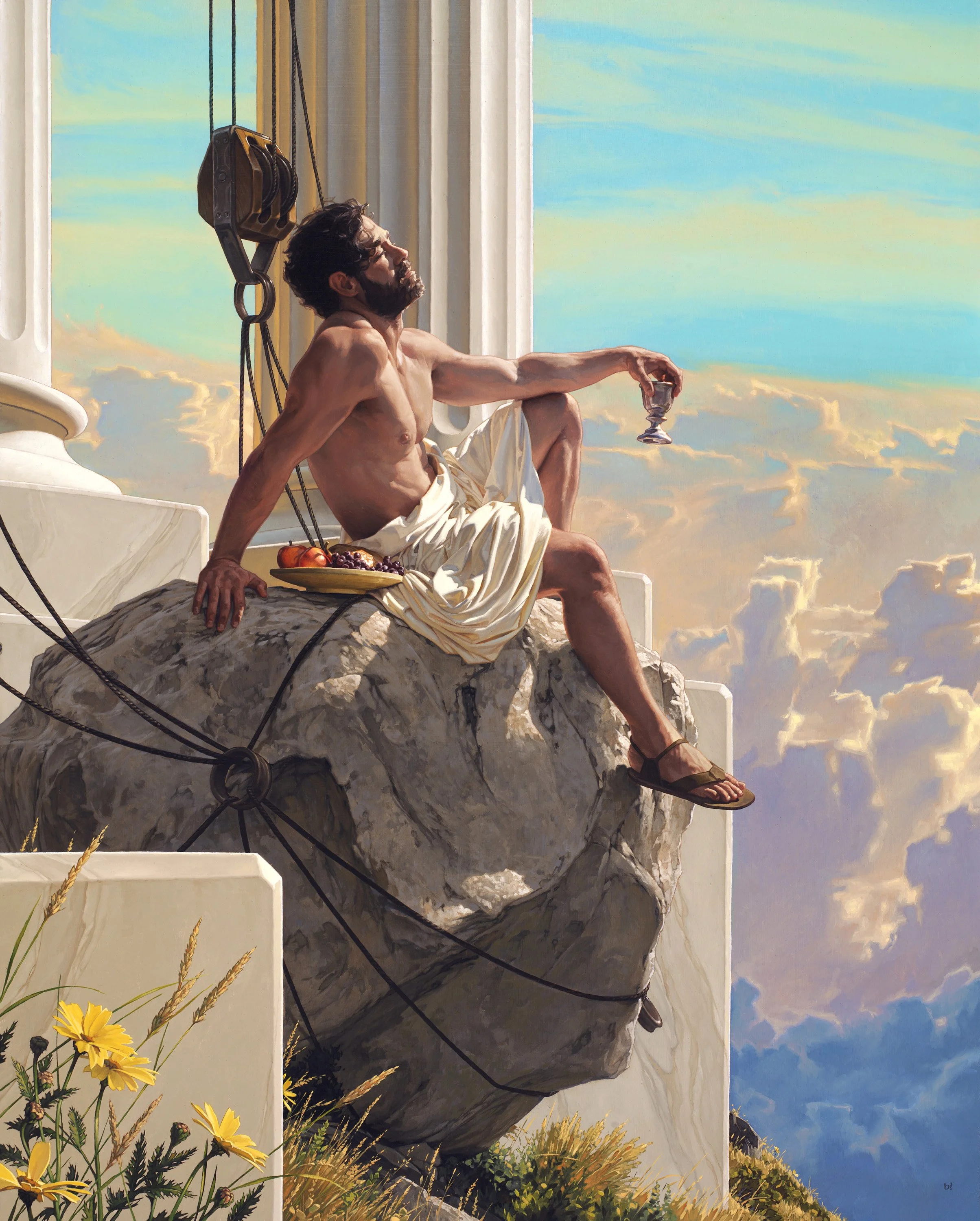 'Per Aspera Ad Culmen: Sisyphus Rests'
32x40 inches, oil on aluminum composite panel.
Private commission.