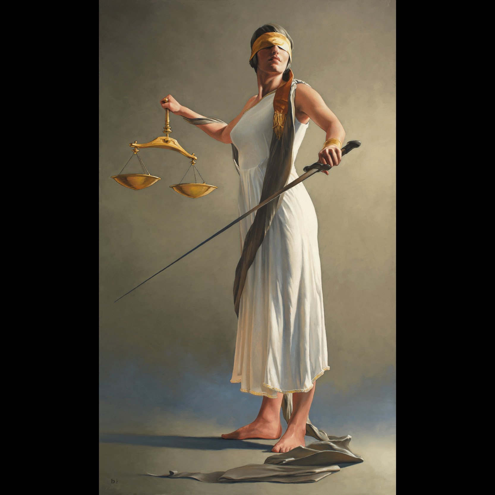 'Justice' - 18x30 inches - oil on panel - Around $8,000.00