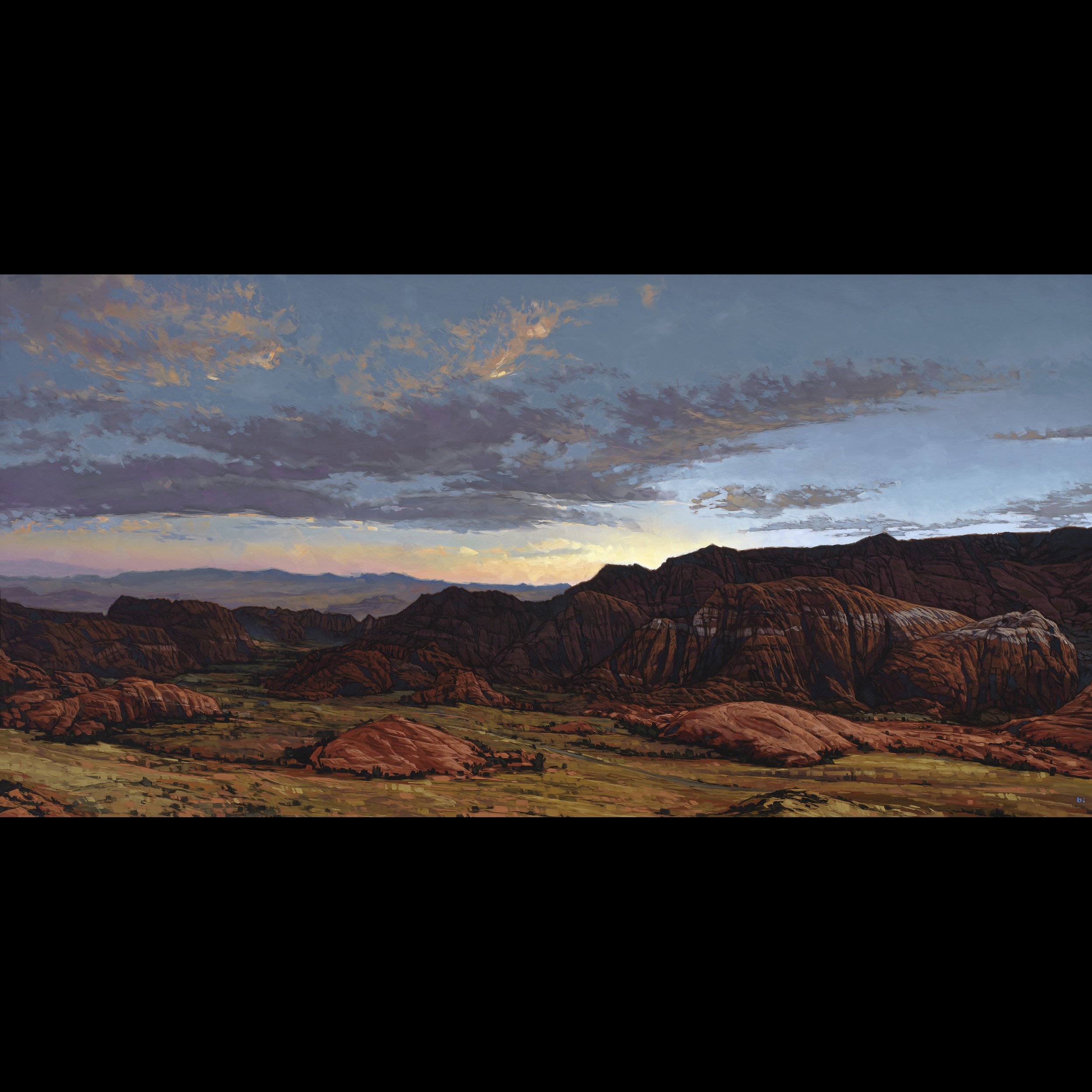 'Snow Canyon Overlook' - 48x24 inches - oil on panel - Around $7,000.00