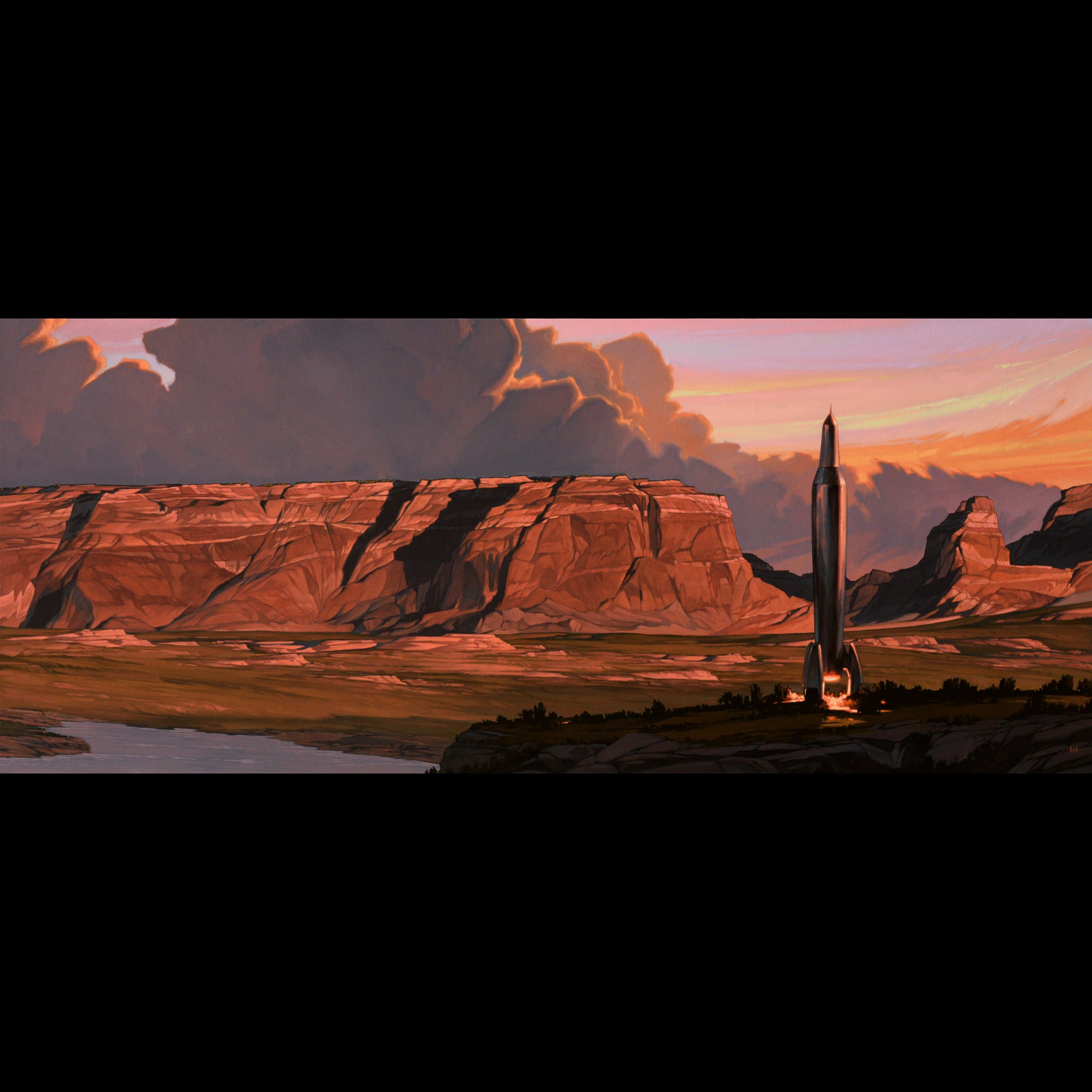 'Boondockers' - 48x20 inches - oil on panel - Around $7,000.00