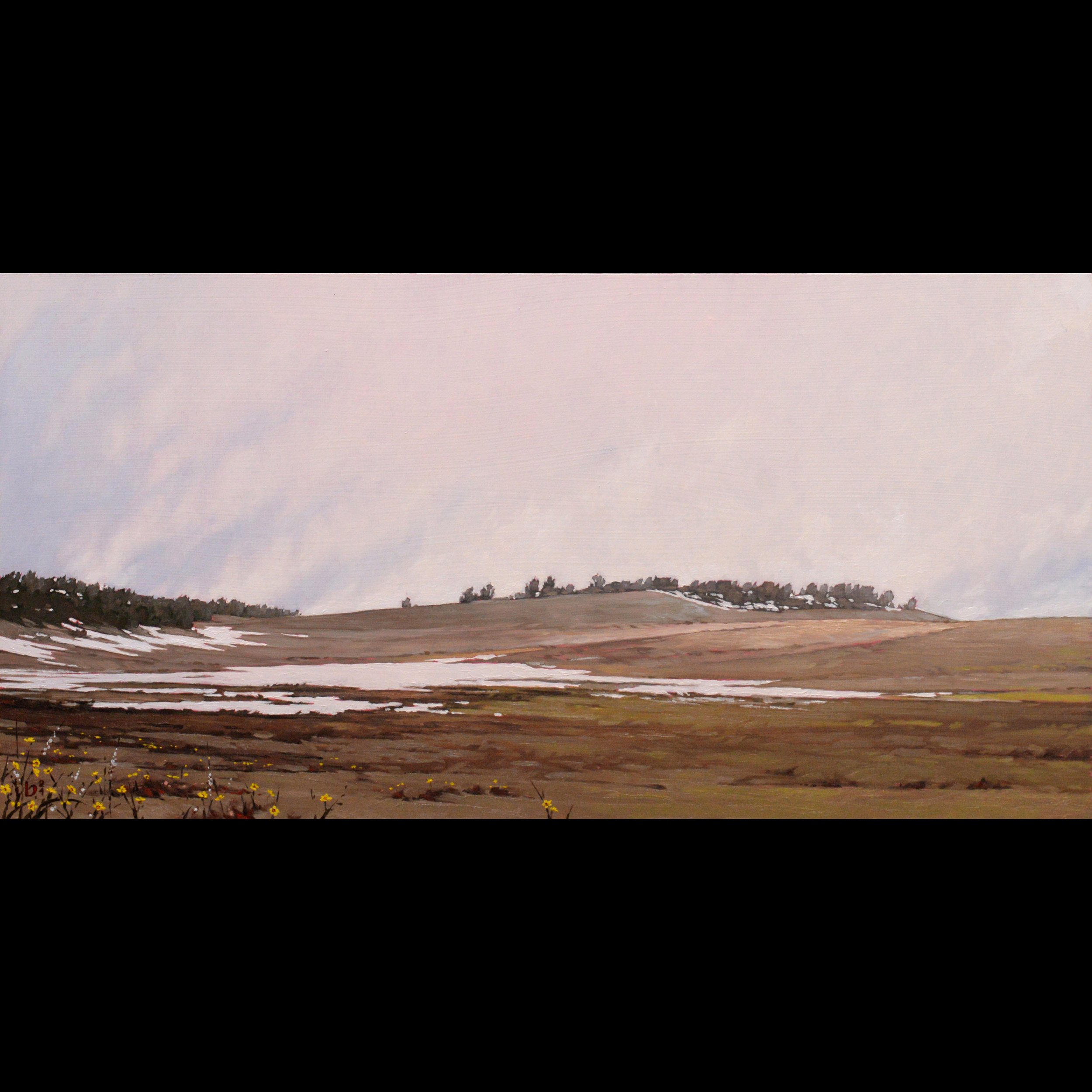 'Snowmelt' - 16x8 inches - oil on panel - Around $1,800.00