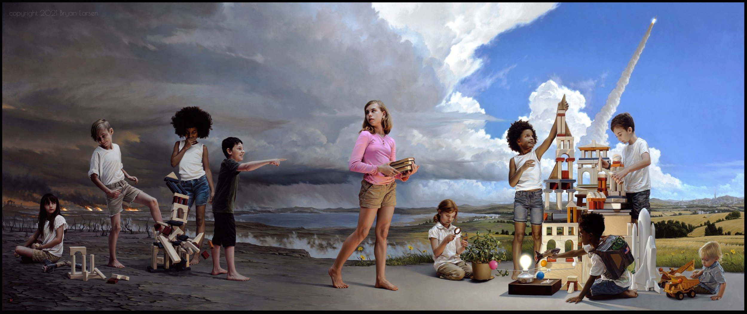 'Free Will' 96x40 inches, oil on aluminum panel. Commission. $150,000.00