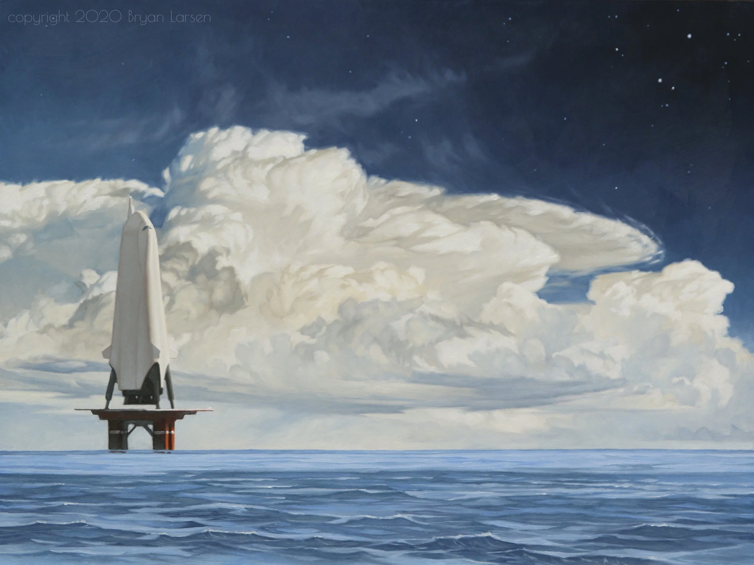 'Cumulonimbus' 12x9 inches, oil on wood panel. Sold. $1,500