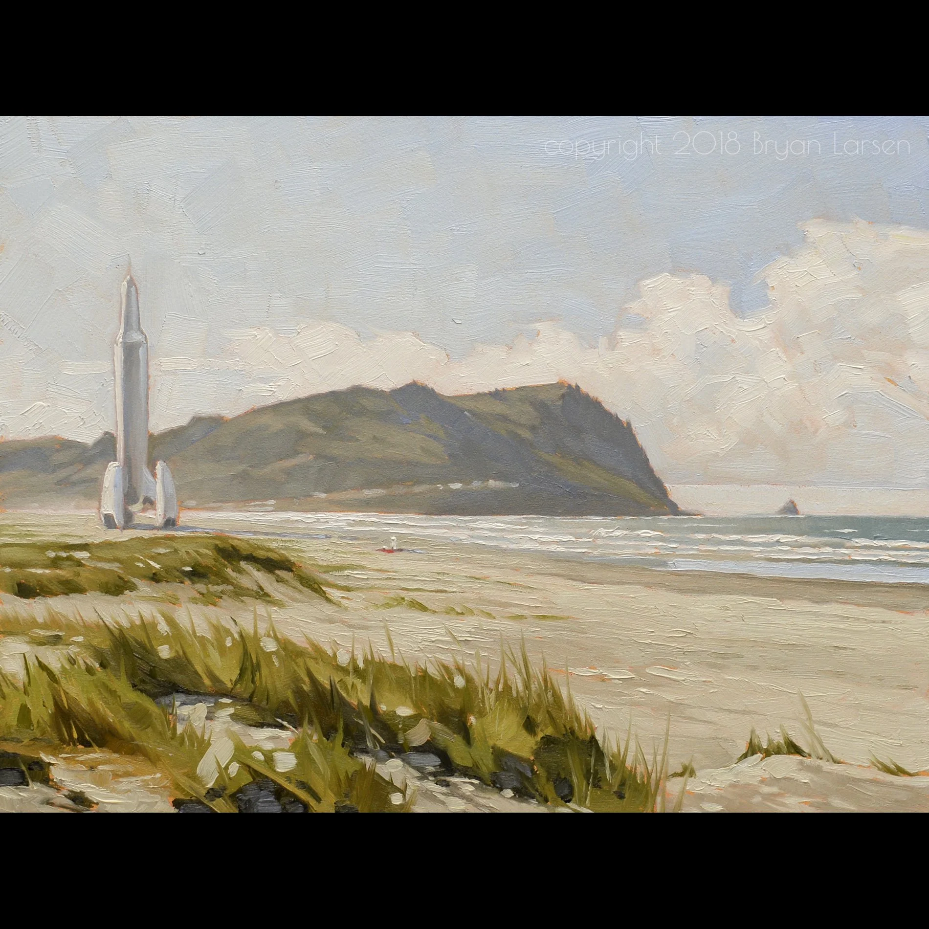 'Day at the Beach' 8x6 inches, oil on wood panel. Sold. $600