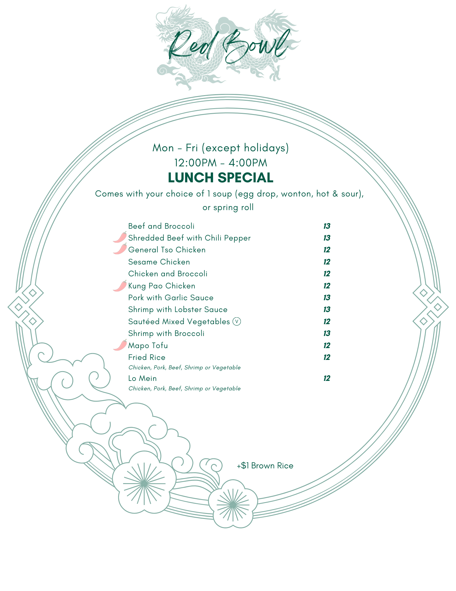 Menu Red Bowl