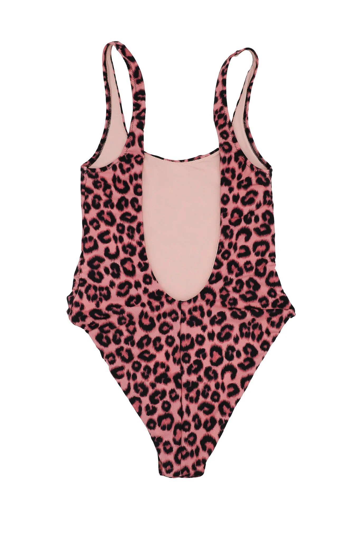 Pink Leopard Scoop Neck Bodysuit & One Piece Swimsuit - Size XS