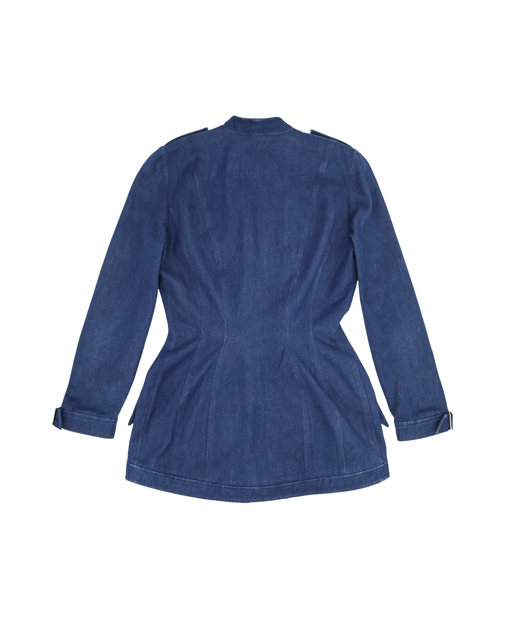 Thierry Mugler Blue Denim Fitted Jacket - Size 38/Small
