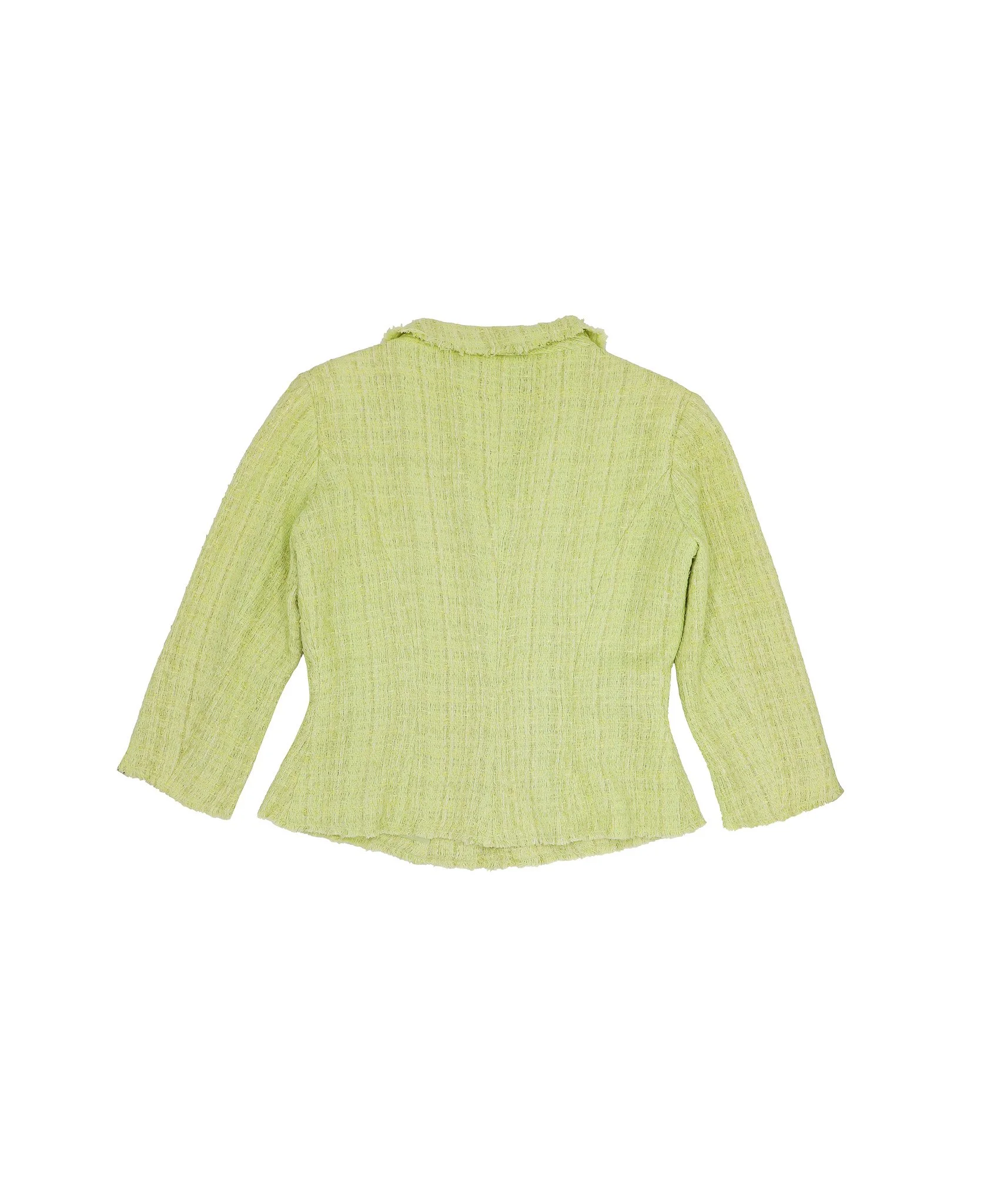 Vintage Lime Green Tweed Skirt Suit - Size Medium