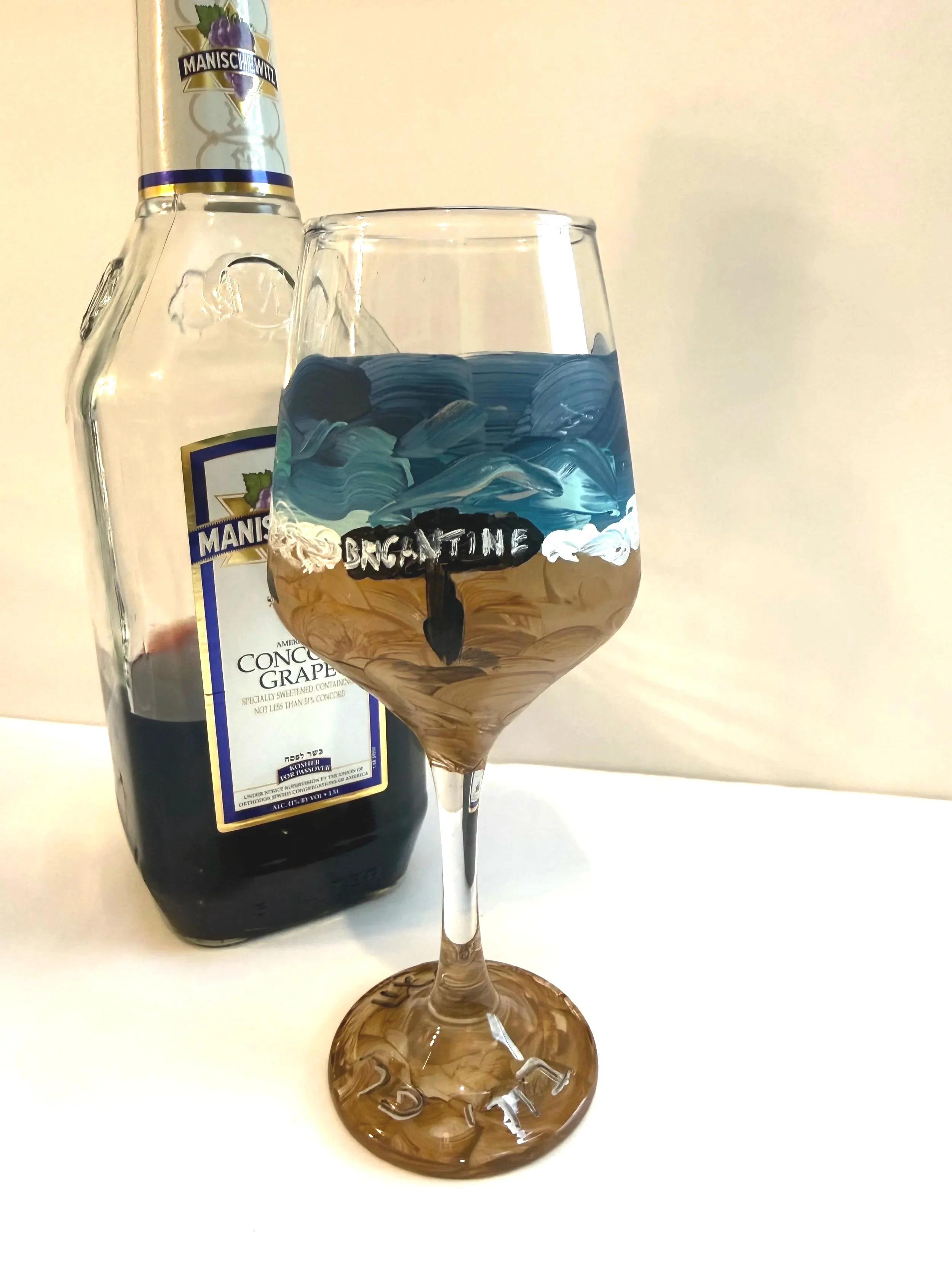 Brigantine Beach Scene Kiddush Cup