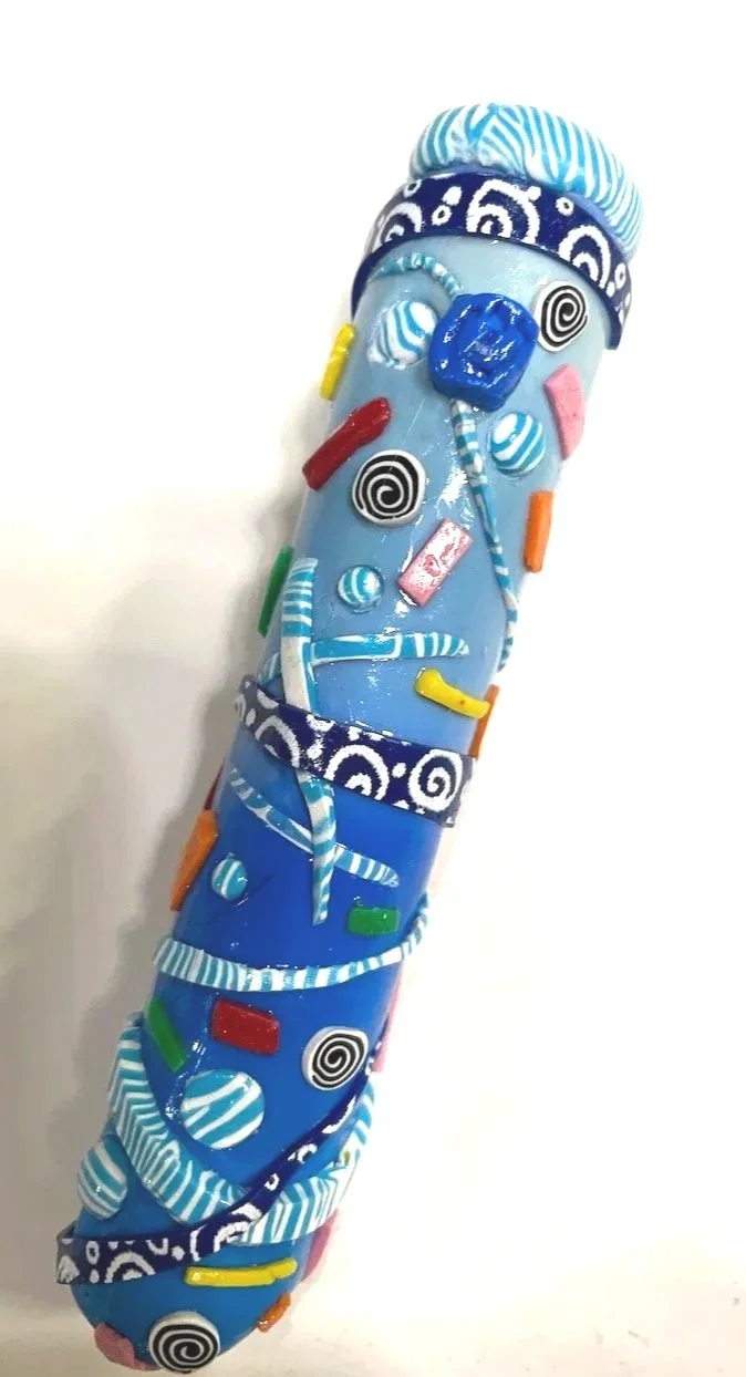 "Fun With Blue" Mezuzah