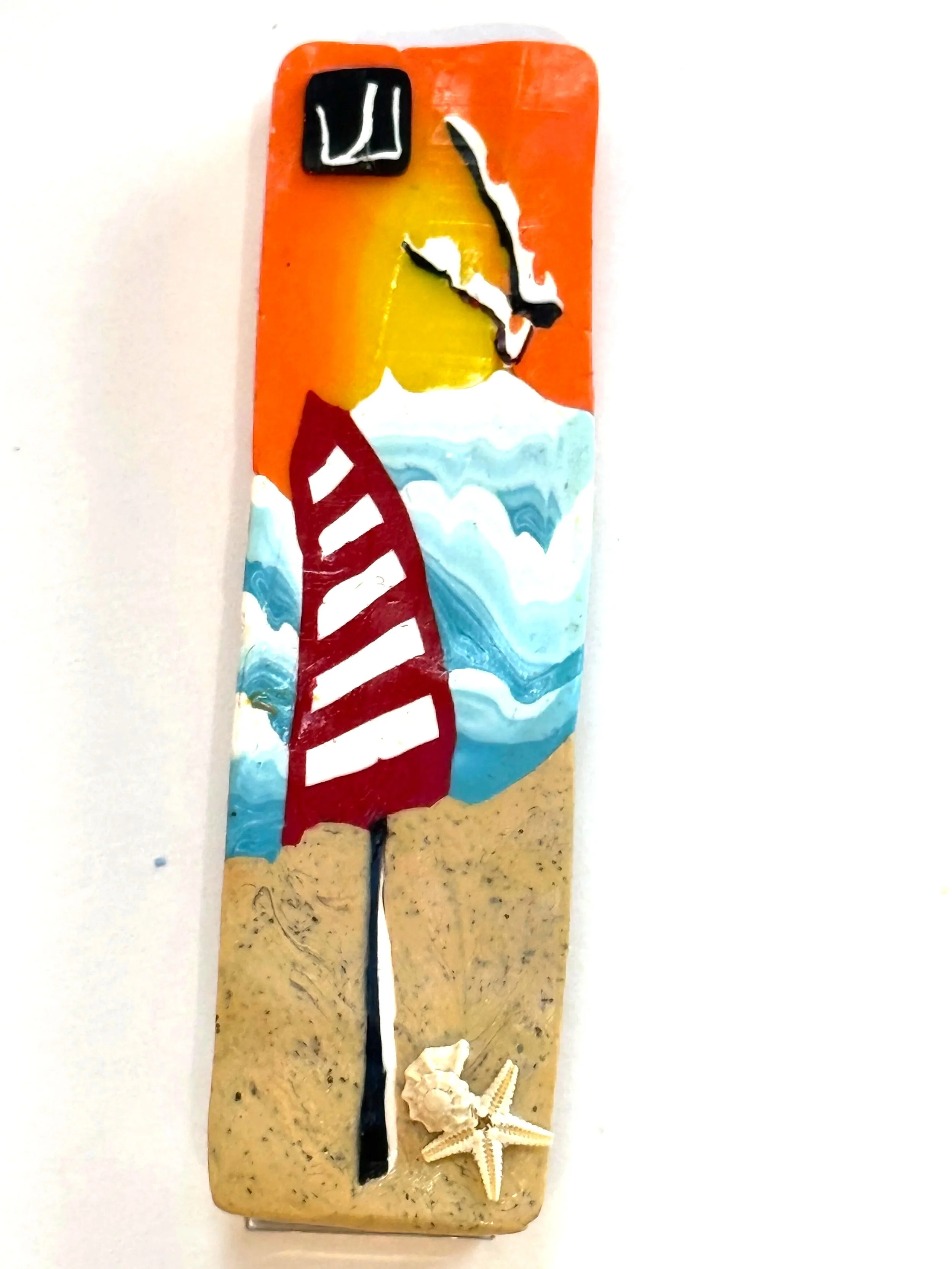 Sunset on the Beach Polymer Clay Mezuzah