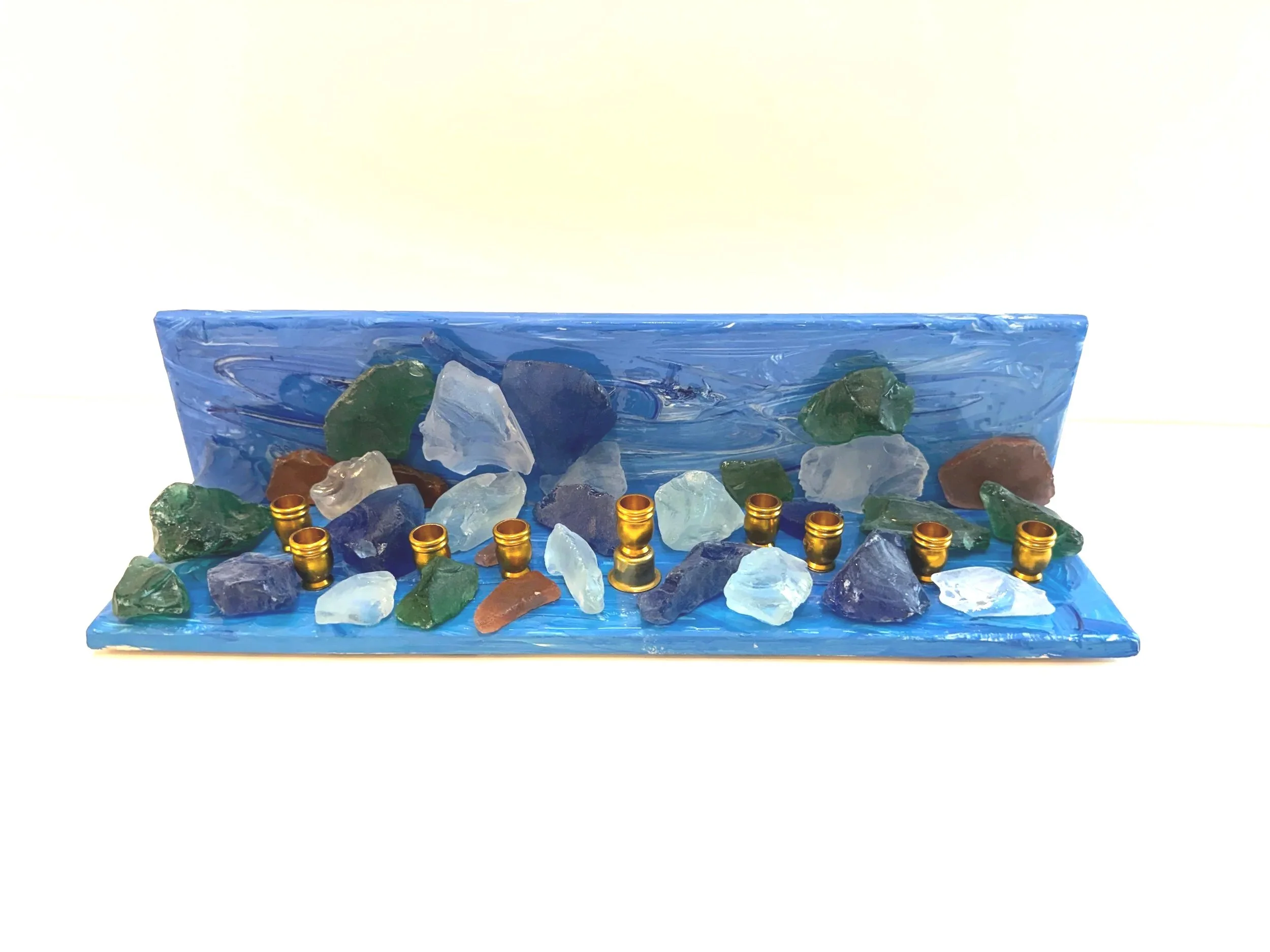 Coastal Serenity Sea Glass Menorah