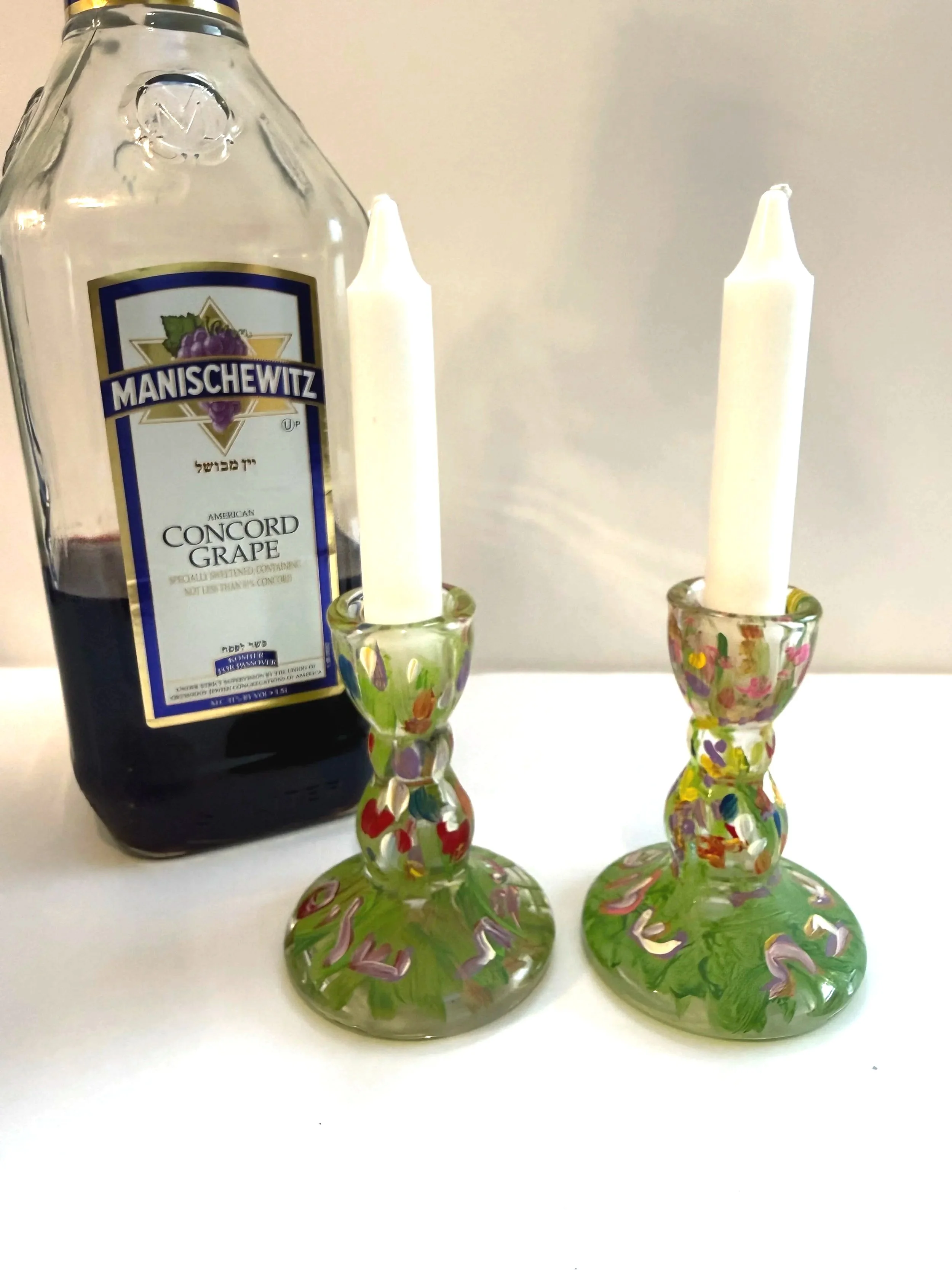 Spring Flowers Shabbat Candlesticks