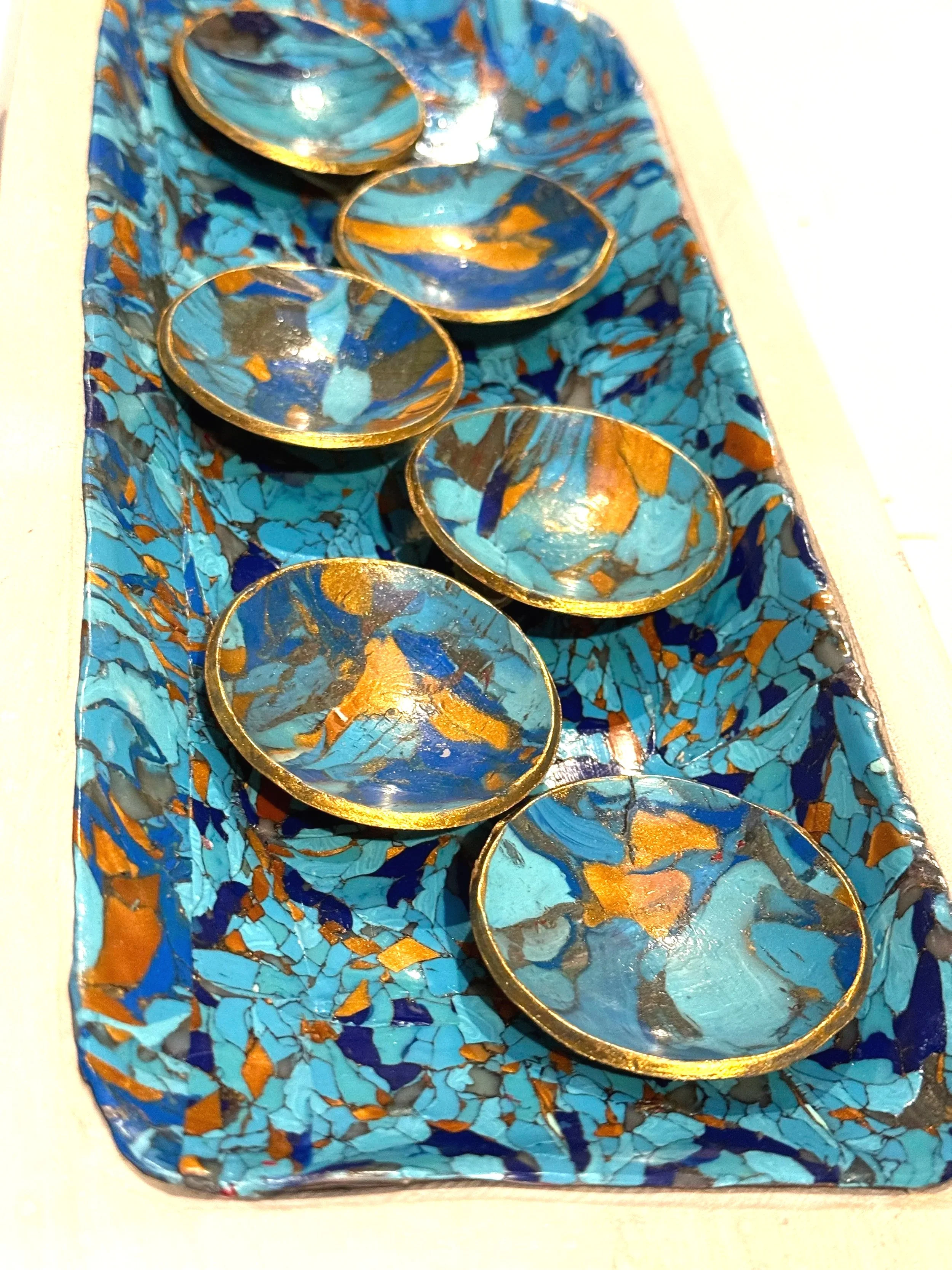 Faux Turquoise Seder Plate for Passover