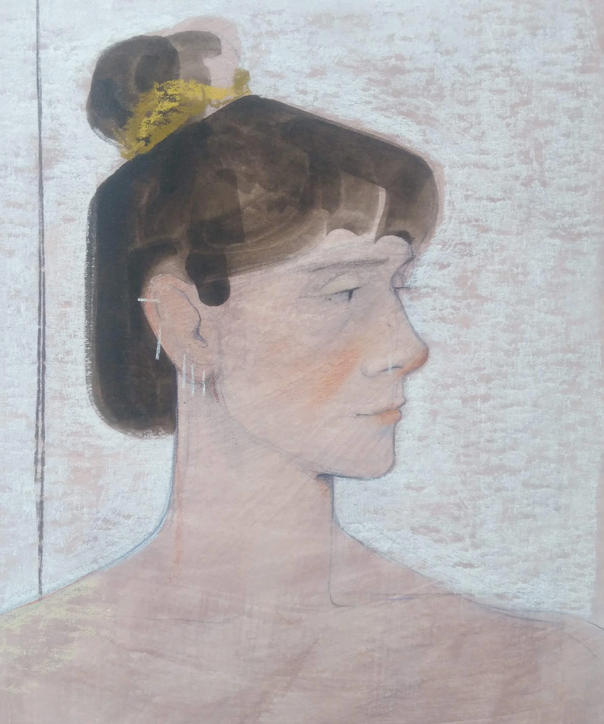 K.Kirk, Life class study, mixed media on card, 2022.jpg