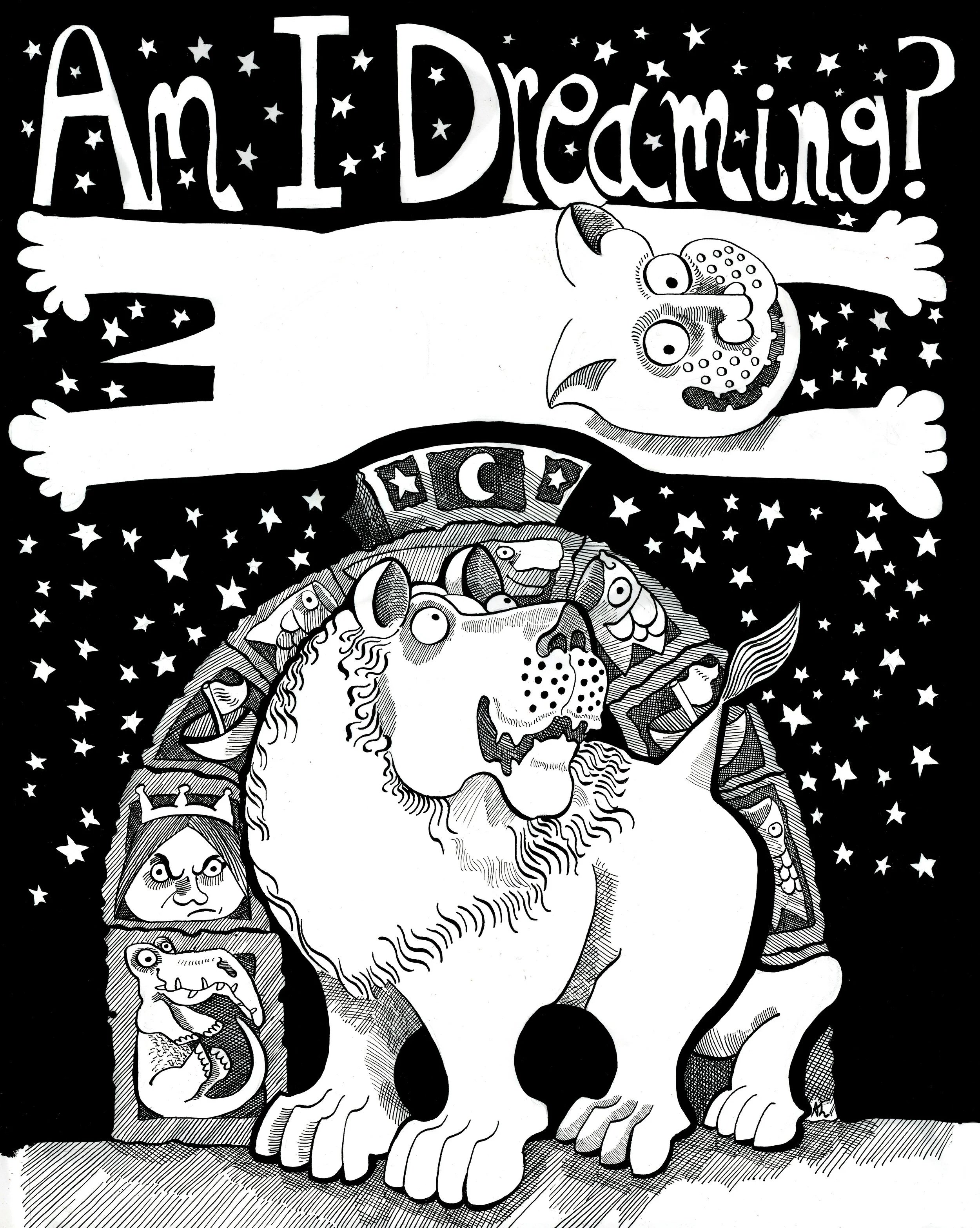 You Must Ask Yourself...Am I Dreaming? Business card for lucid dreamers. 