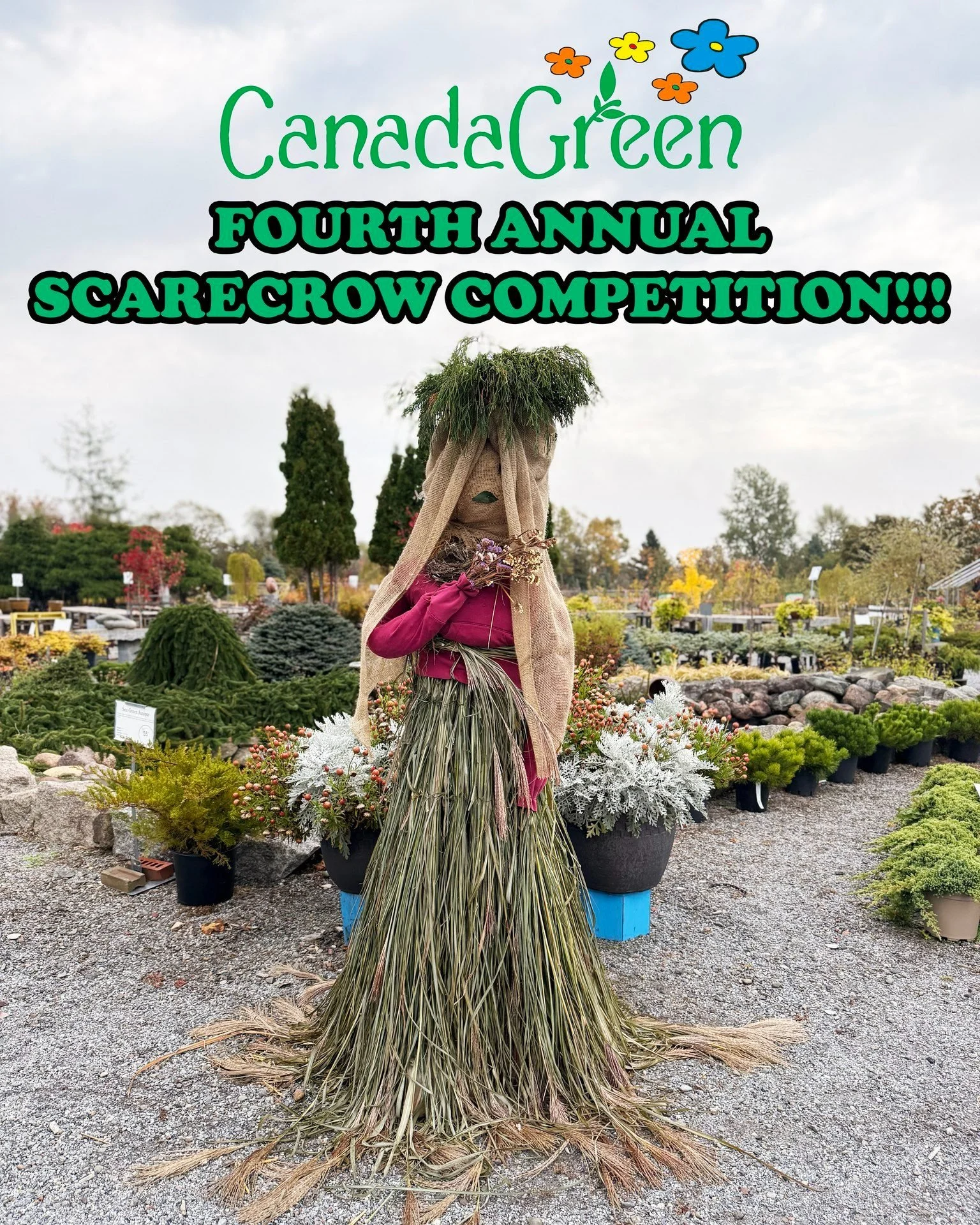 It&rsquo;s easy to enter! 🎃 Make a scarecrow, bring it to Canada Green, and display it in our gardens for your chance to win a $100 gift card and some serious bragging rights!

Bring your scarecrow in by October 29th. Voting starts October 30th, bot