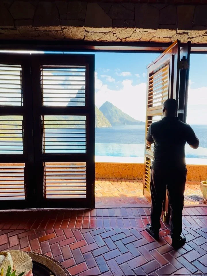 Sure beats the Tropicana, Sean 🌴😂

Room with a view | Couples massage | waking up in paradise | St. Lucia | Caille Blanc Villa &amp; Hotel was amazing | no alarms| no curfew | west side of St. Lucia | Caribbean sun | husbands booking rights have be
