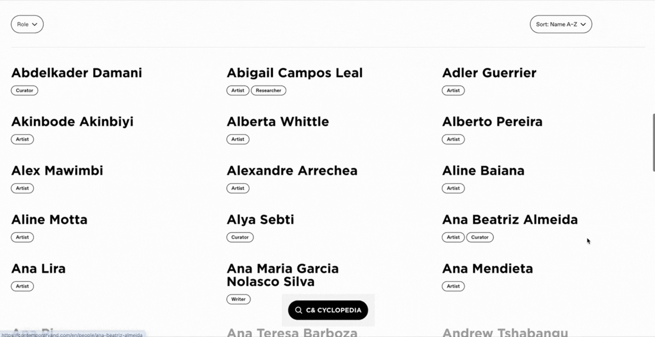 Cand Cyclopedia People directory list.gif