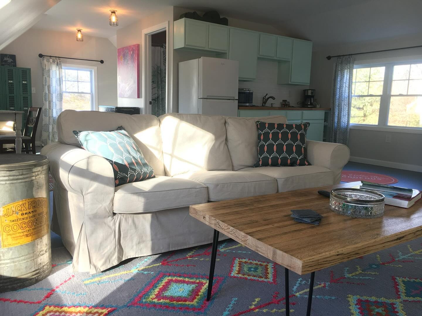 Studio Apartment-
A former homeowner&rsquo;s art studio presented a blank slate for a simple remodel with the dream of creating a cozy Airbnb. The space was above a garage built in 2005, but knowing the importance of making it feel at home on a prope