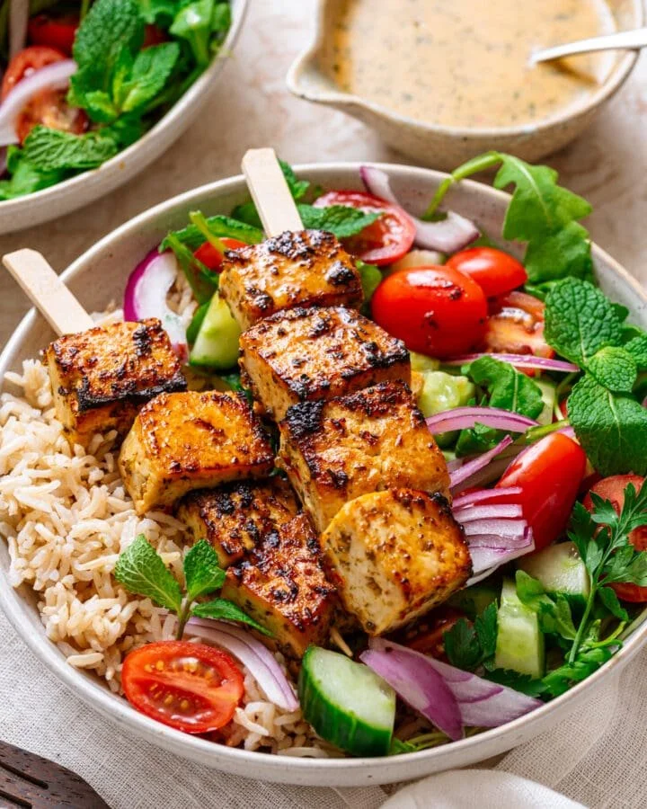 Greek Style Marinated Tofu with brown rice✴Ⓥ