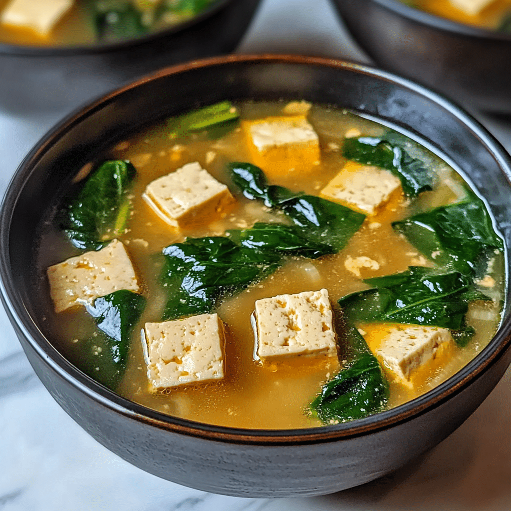 Asian Style Tofu Spinach & Brown rice  soupⓋ✴
