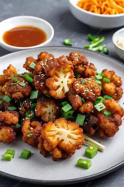 Asian Style Cauliflower Bites with Sesame NoodleⓋ