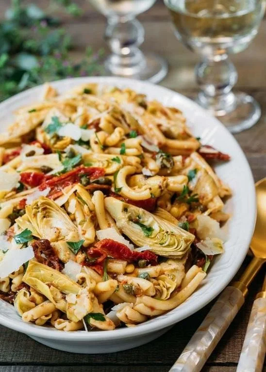 Fettucini with artichoke Chicken & Shrimp