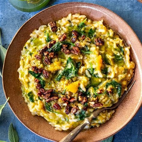 Butternut Squash Risotto sauteed wild mushromm✴Ⓥ