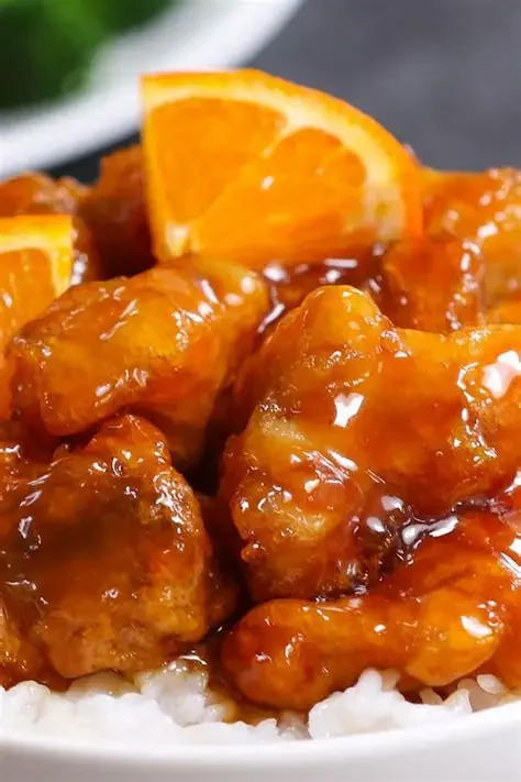 Orange Teryaki Chicken with shrimp toast