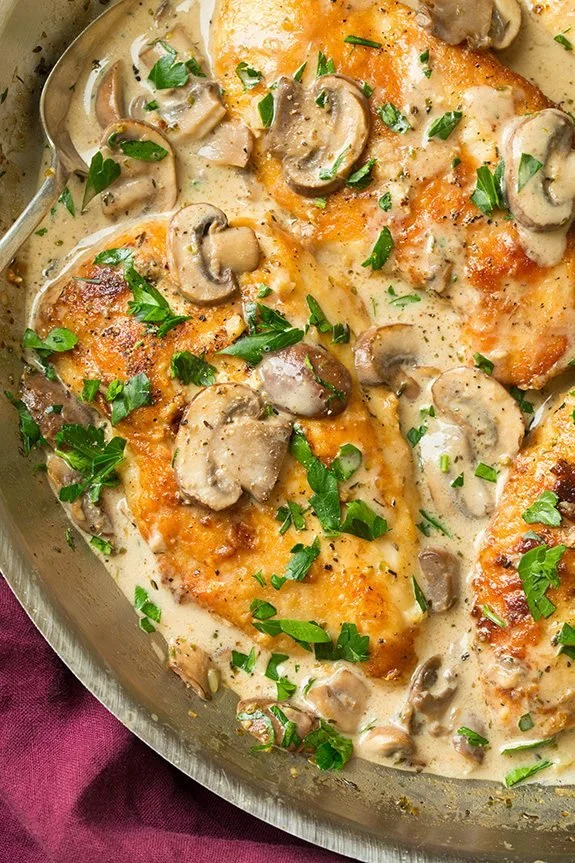 Pork Scallopini in White wine sauce