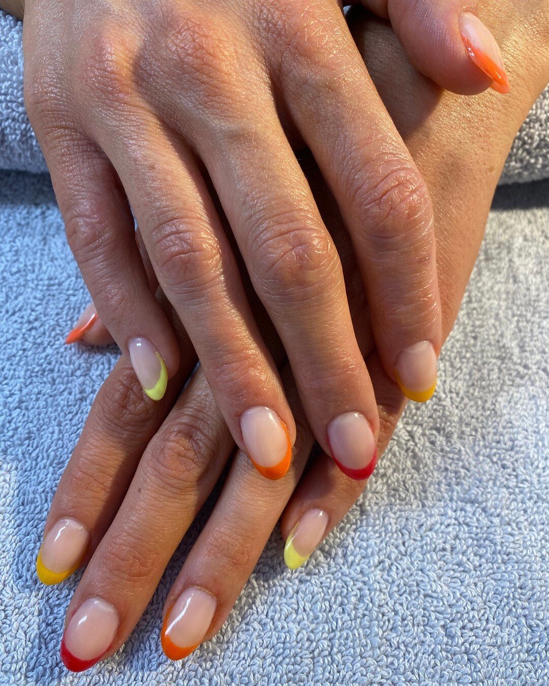 Making the most of Autumn 🍁🍂 ​​​​​​​​
​​​​​​​​
Gel extensions and french tips using @the_gelbottle_inc Papaya, Butternut, Pumpkin, Candy, Vixen ❤️ ​​​​​​​​
​​​​​​​​
There&rsquo;s still time to book in your Autumnal gel manicure with us before Winte