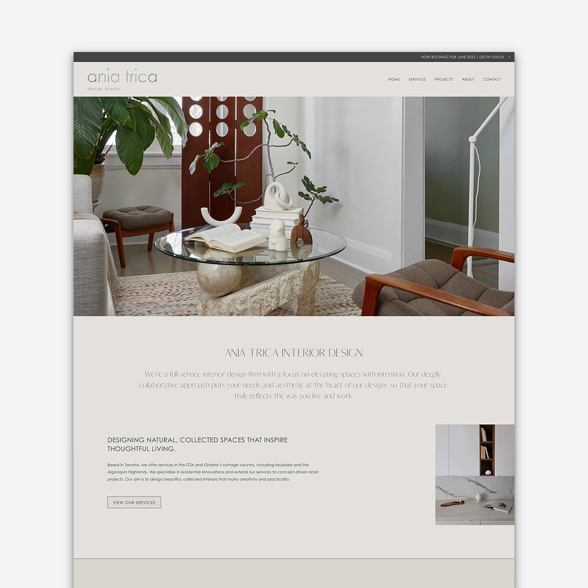 Interior designer squarespace website design
