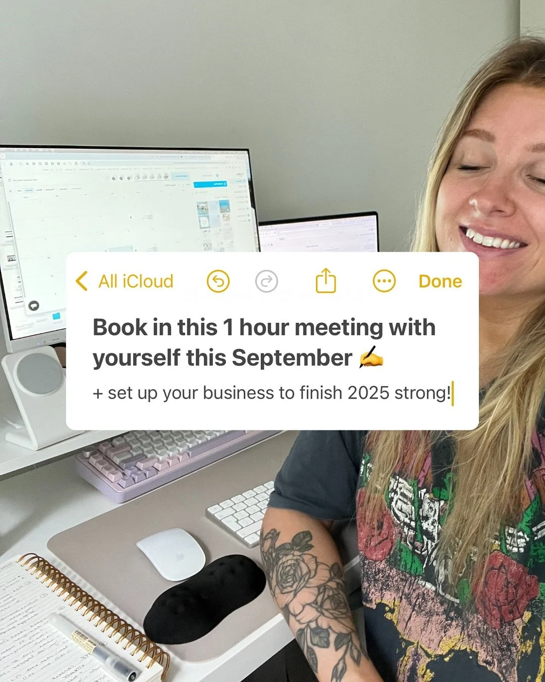 The most important meeting you&rsquo;ll have for the rest of 2025! 🌟⁠
⁠
Even if you&rsquo;re a team of ONE (same 🙋🏼&zwj;♀️), actually scheduling in a meeting with yourself to properly plan out the next 90 days will be the best thing you do for you