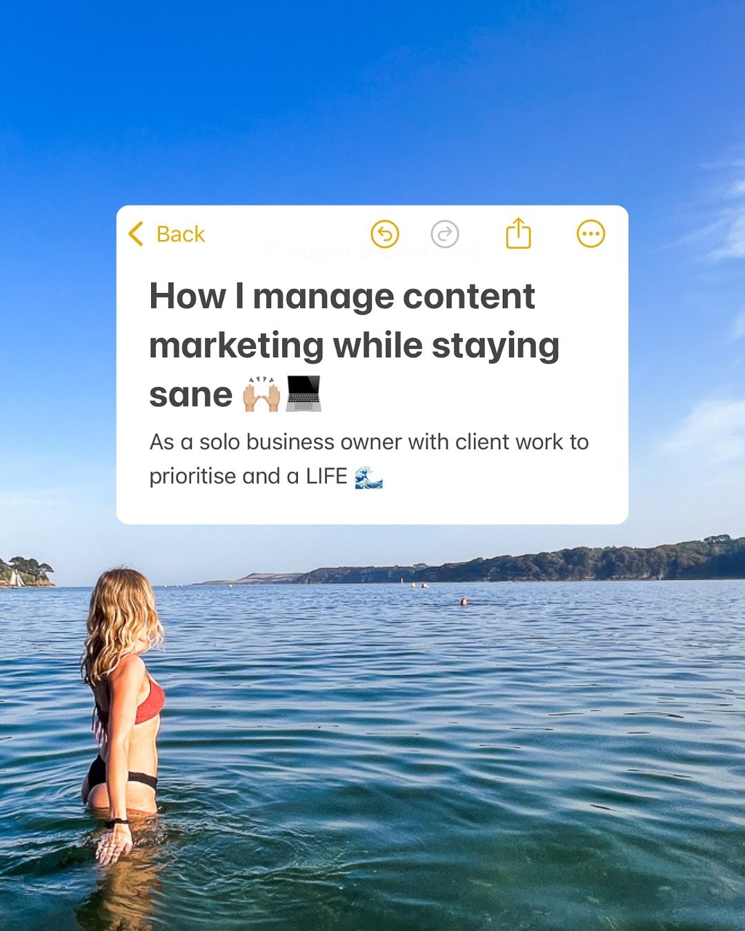 Content creation doesn&rsquo;t have to be a full-time job 🙅🏼&zwj;♀️⁠
⁠
But as a solo business owner, I get it. You&rsquo;re trying to prioritise client work, sort your admin out, market your business, AND actually have a life outside work 😬⁠
⁠
Her