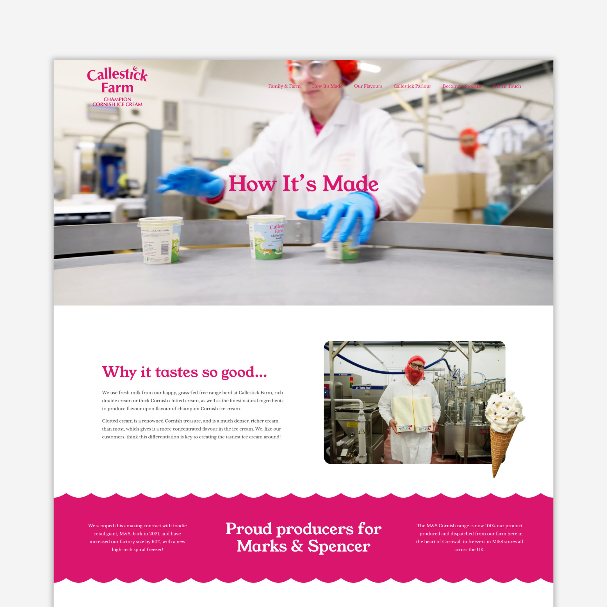 Ice cream website on Squarespace