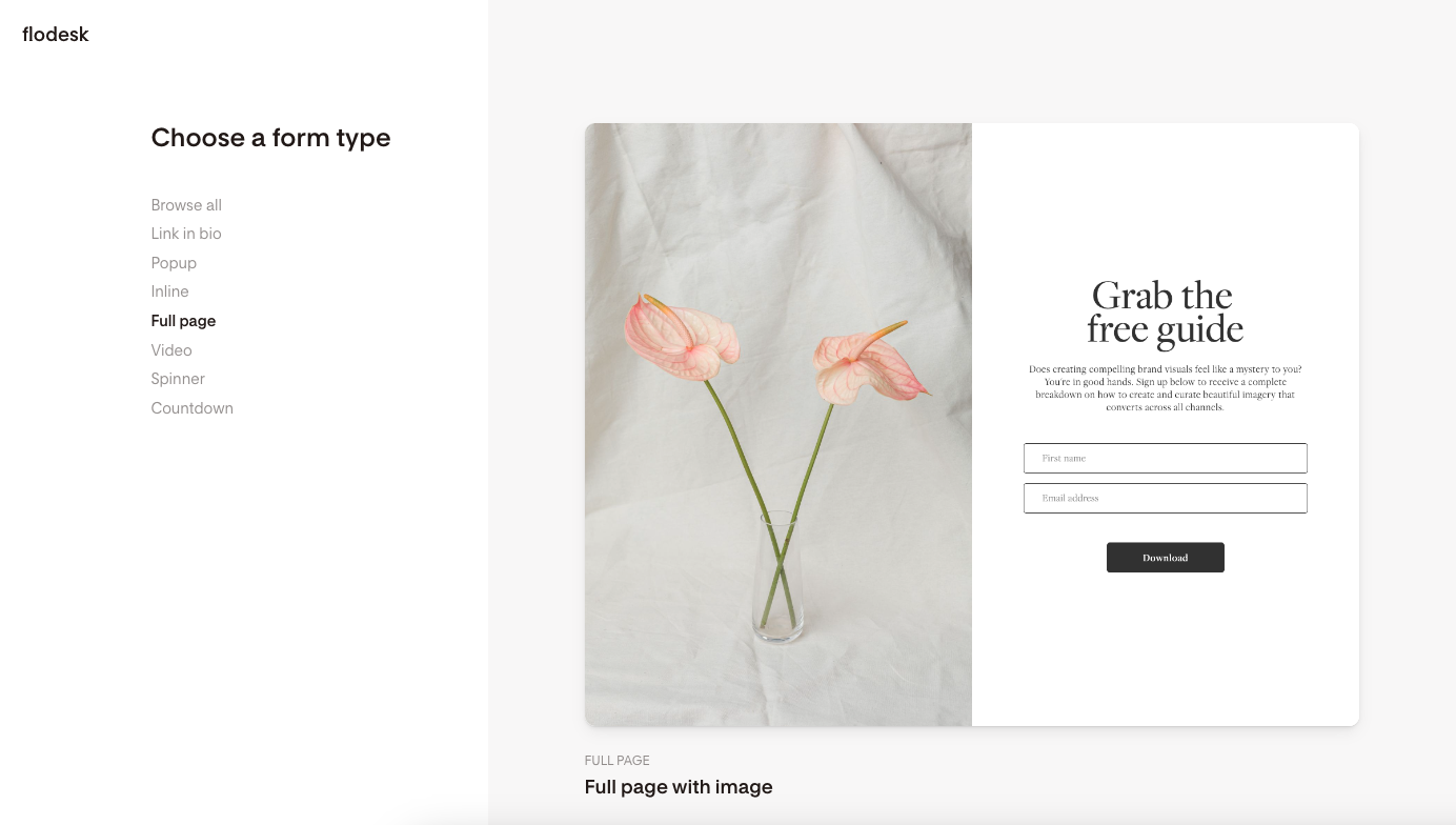 Use Flodesk without a website