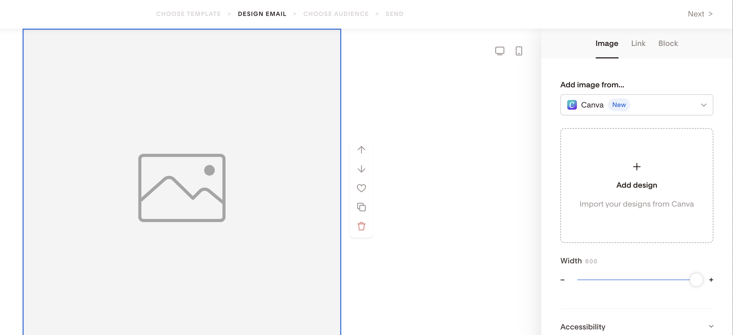 Add Canva designs to your Flodesk emails