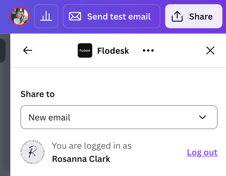 Share Canva email designs into Flodesk