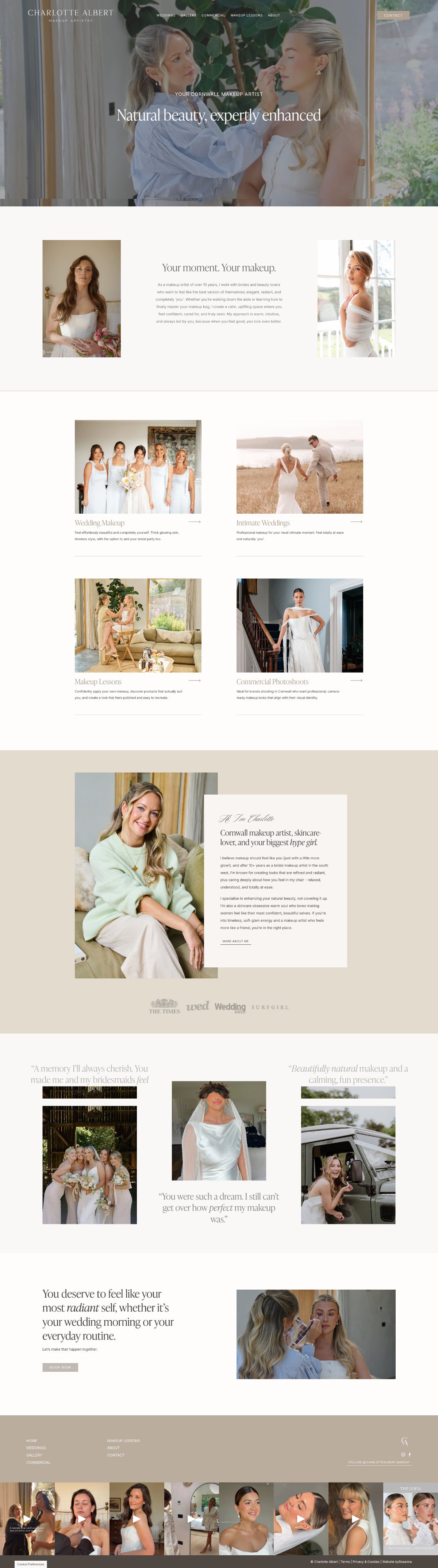 Squarespace website for makeup artist