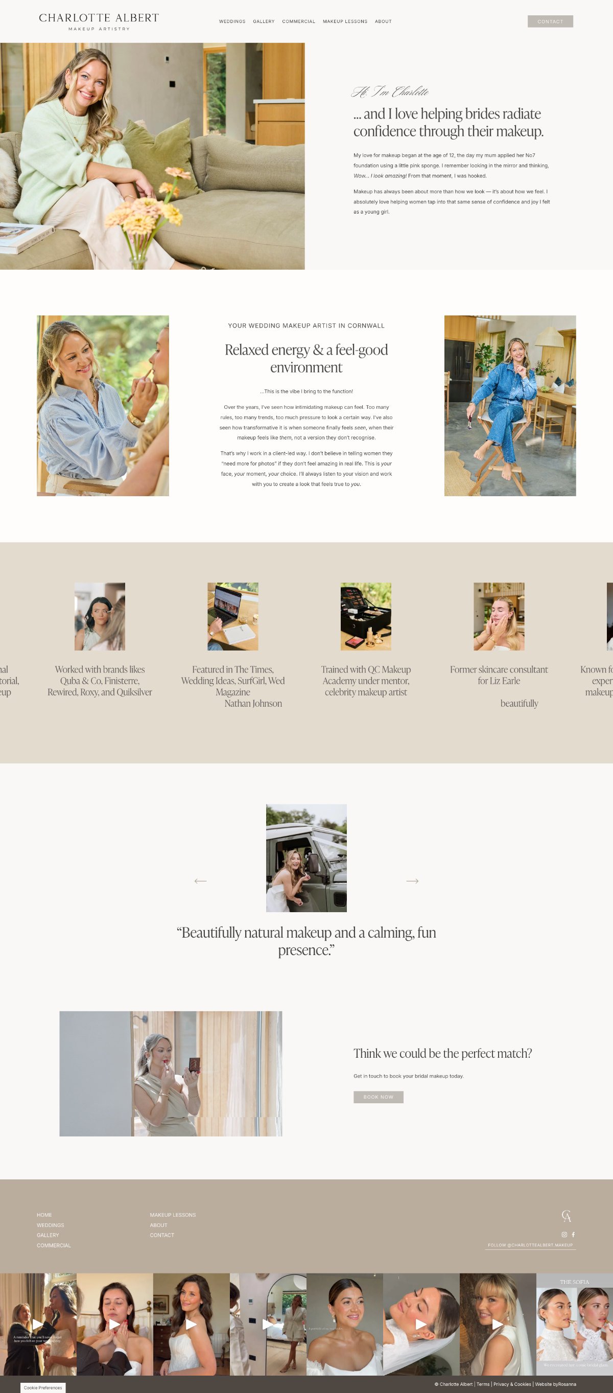 Squarespace website for makeup artist