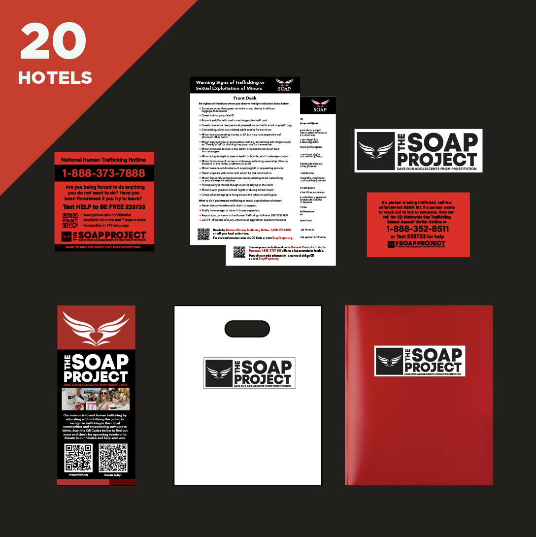 20 Hotel Outreach Supply Package (soap and makeup remover wipes not included)