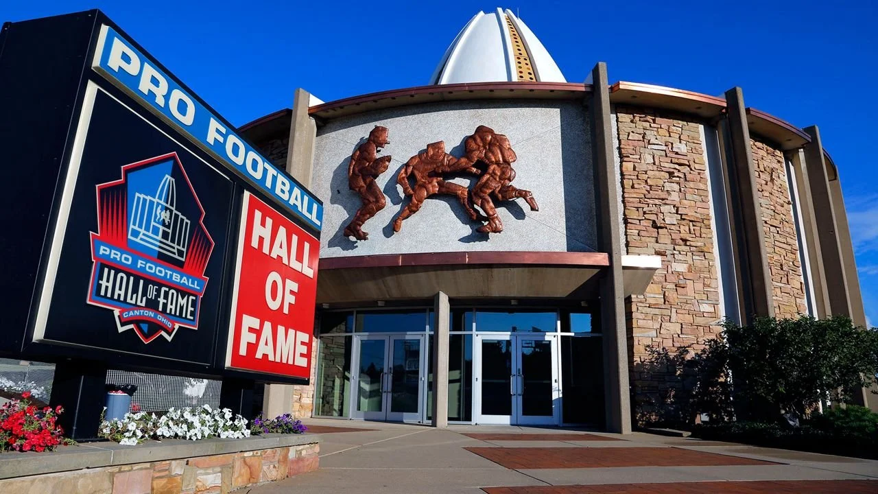 Pro Football Hall of Fame building in Canton, Ohio, representing The SOAP Project's Canton Hall of Fame human trafficking awareness outreach.