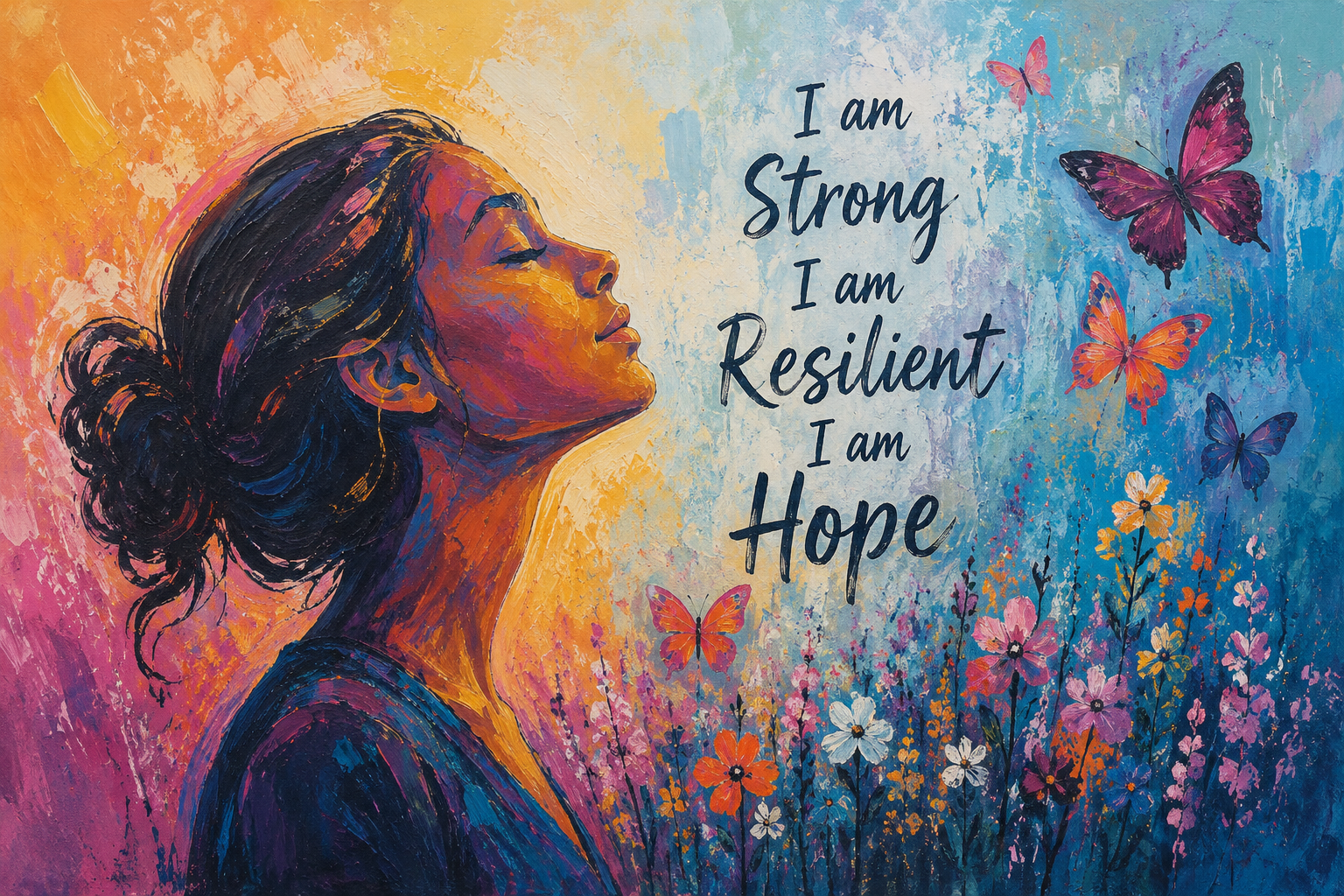 Illustrated artwork representing the strength, resilience, and healing celebrated at The SOAP Project's Survivors Overcoming Adversity Art Show.