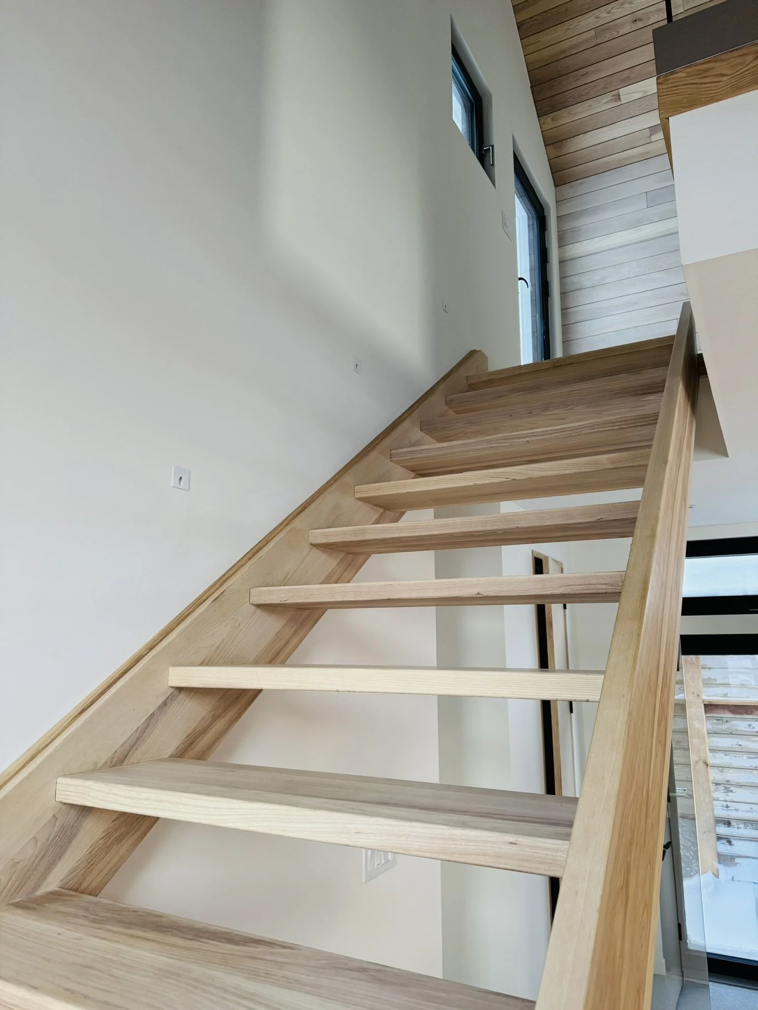Earth-toned nude coloured pendant light by Luminaire Authentik Quebec at Hinterhaus 41 by Elevin Design Studio, modern interior lighting detail, photo by Brad and Shawn Hernden